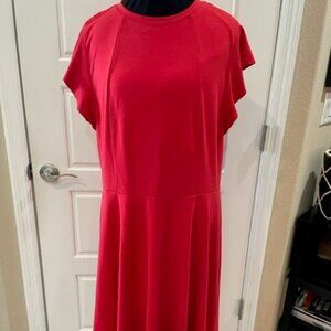 18W City Chic Red Flutter Sleeve dress with skater style skirt